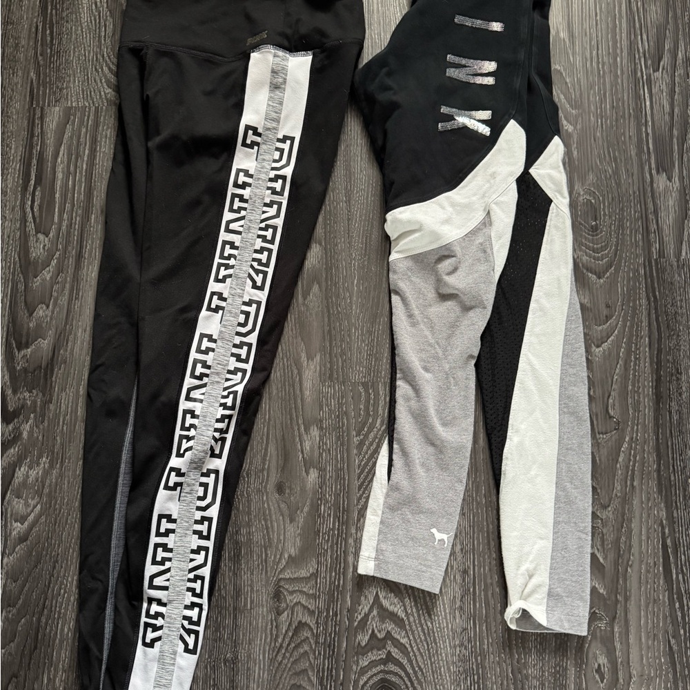 PINK Victoria's Secret Black and White Leggings